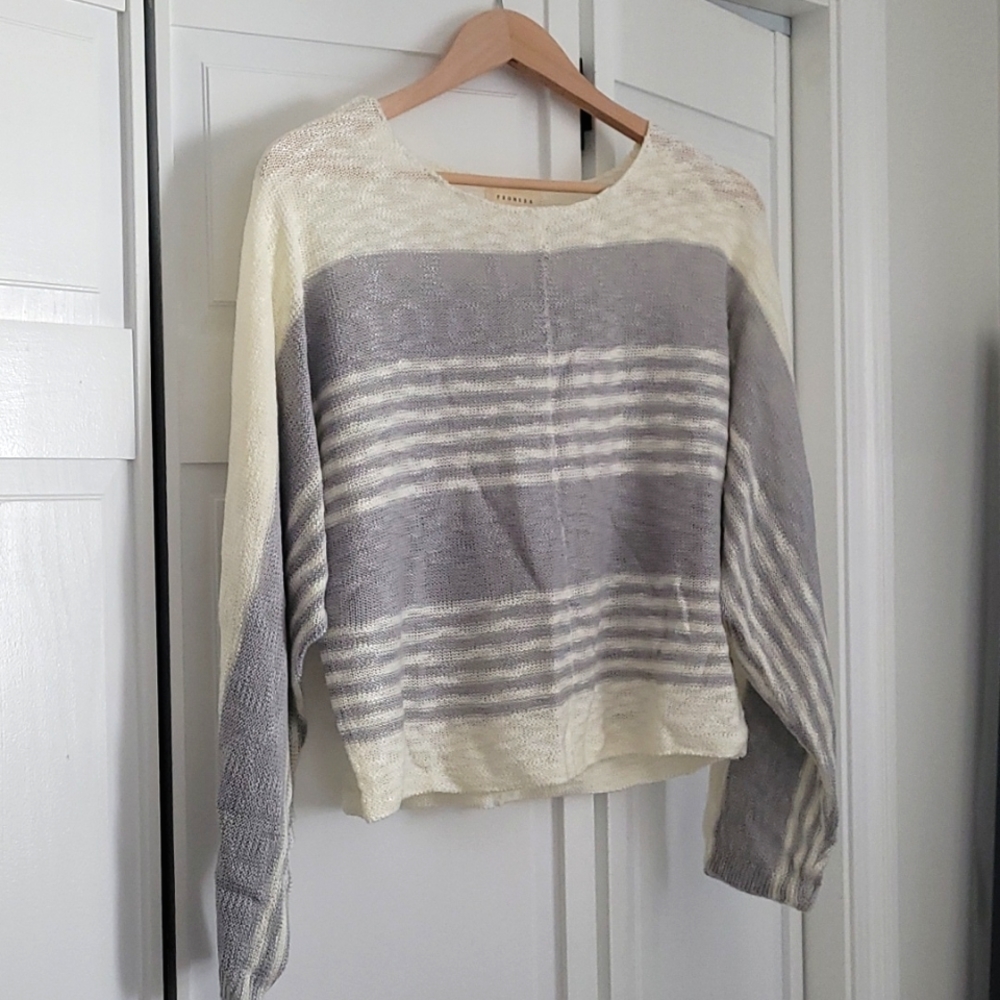 Light Gray Striped Top